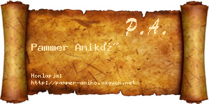 Pammer Anikó névjegykártya